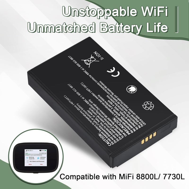 WRUMI استبدال بطارية MiFi 8800L لـ Inseego: 3.8V 4400mAh 16.7Wh بطارية Verizon MiFi 7730L لجهاز Novatel Jetpack MiFi 8800L 7730L نقطة اتصال محمولة 40123117 - Image 2